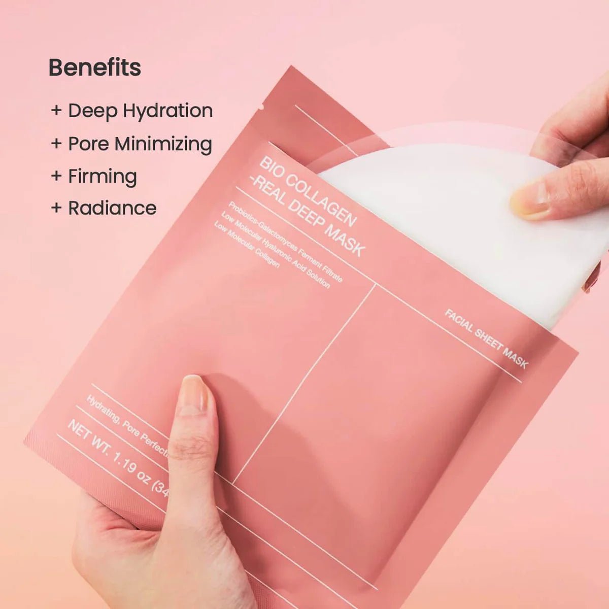 Collagen Face Mask Hydrating & Firming Sheet Mask for Glowing Skin - Belvee